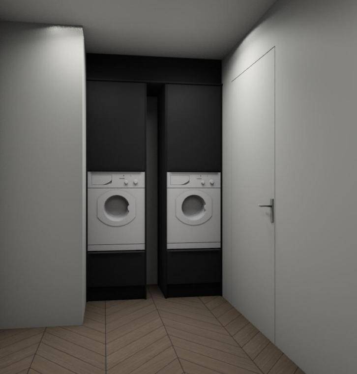 Bijkeuken kasten tbv wasmachine en droger, Huis en Inrichting, Keuken | Keukenelementen, Nieuw, 200 cm of meer, 100 tot 150 cm