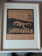 Houtsnede 'De Slaper' door Dirk Hidde Nijland, Ophalen of Verzenden