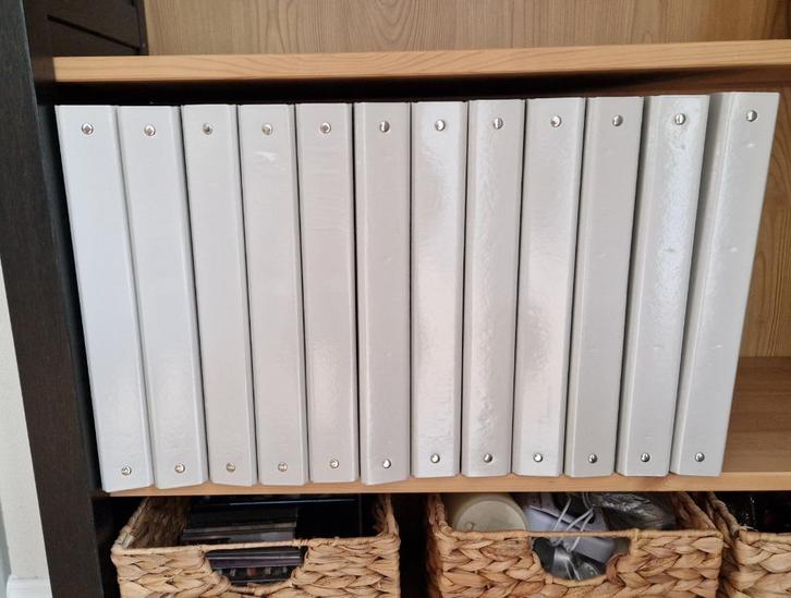 12 grijze A4 formaat ordners met 4 ringen, Diversen, Schrijfwaren, Zo goed als nieuw, Ophalen of Verzenden