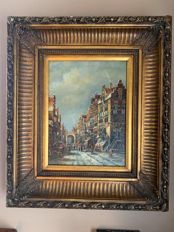 H. Müller Schilderij op doek met lijst, Antiek en Kunst, Kunst | Schilderijen | Klassiek, Ophalen