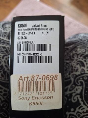 Sony Ericsson K850i Velvet Blue - Compleet in Doos! beschikbaar voor biedingen