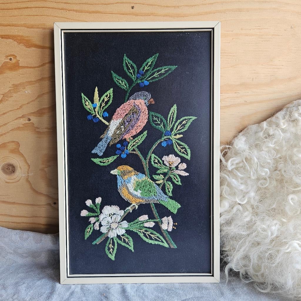 Lijst met borduurwerk vogels, Ophalen of Verzenden, Zo goed als nieuw, Nvt, Nvt
