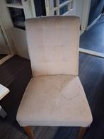 GRATIS 4 eetkamer stoelen beige stof, Ophalen, Gebruikt, Bruin, Stof