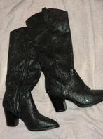 Zwarte glitter laarzen 41 zgan, Ophalen of Verzenden, Zo goed als nieuw, Zwart, Hoge laarzen