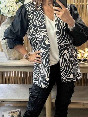  Zomer zebraprint blazer zwart/wit beschikbaar voor biedingen