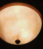 Vintage Plafondlamp / Plafonniere met Gemeleerd Matglas, Huis en Inrichting, Lampen | Plafondlampen, Ophalen of Verzenden, Glas