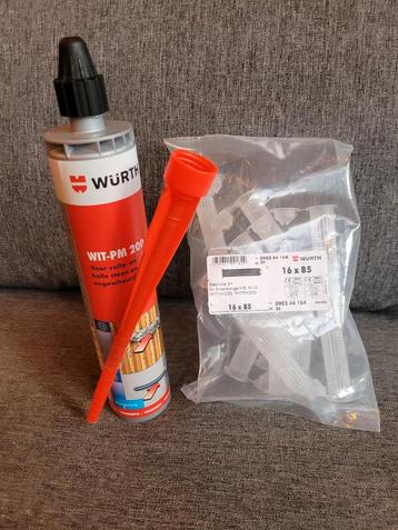 Injectiemortel wit PM200 van Würth en injectiehulzen 16 x 85 beschikbaar voor biedingen