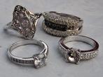 Lot ringen o.a. swarovski, Sieraden, Tassen en Uiterlijk, Ringen, Overige materialen, Verzenden, Zo goed als nieuw, 17 tot 18