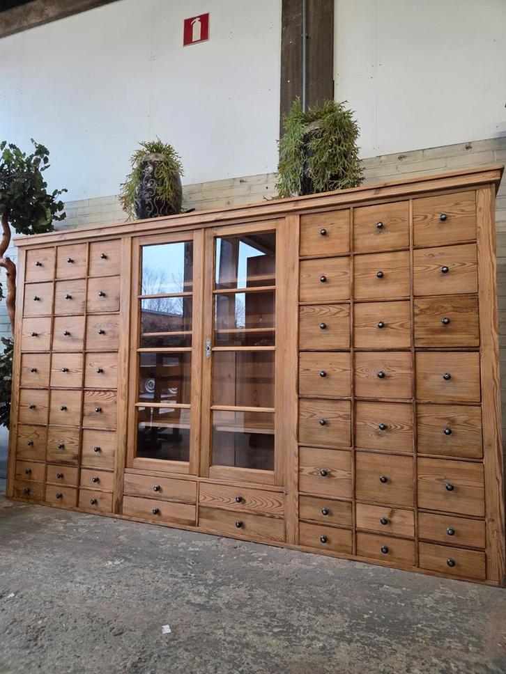 Prachtige originele XXL winkel/atelierkast  / ladekast, Huis en Inrichting, Kasten | Ladekasten, 150 tot 200 cm, 200 cm of meer