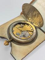 1920 8-Daagse reisklok klok Glasgow horloge antiek lederen, Antiek en Kunst, Antiek | Klokken, Ophalen of Verzenden