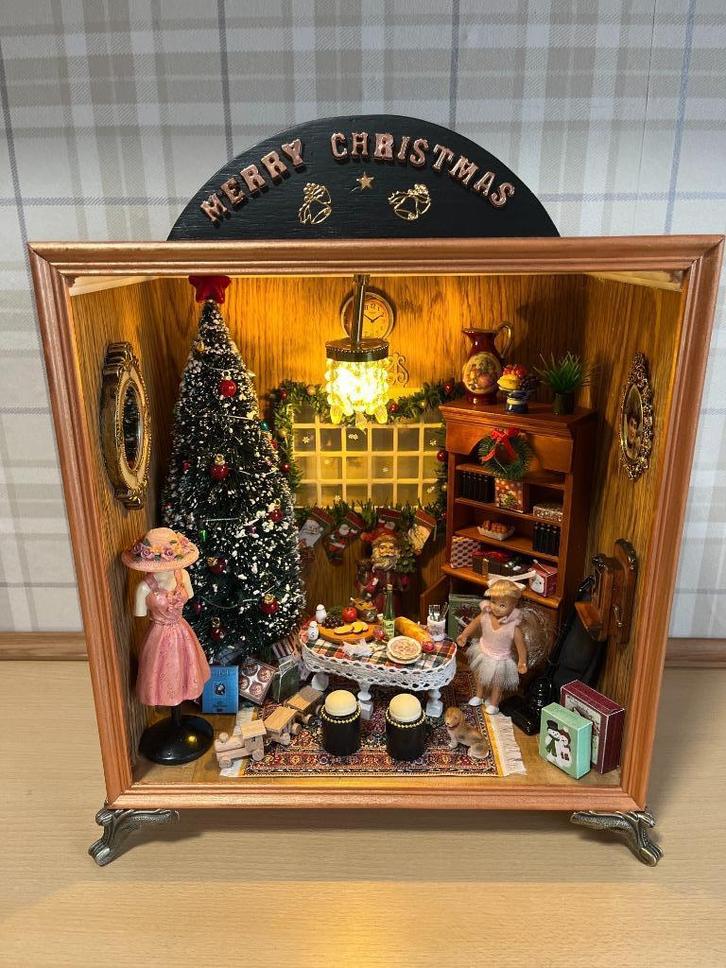 Kijkkast - Roombox - Merry Christmas - Kerst, Diversen, Kerst, Nieuw, Ophalen of Verzenden