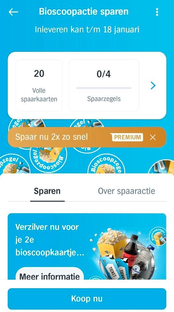 AH Bioscoopzegels 20 volle spaarkaarten., Verzamelen, Supermarktacties, Albert Heijn, Verzenden