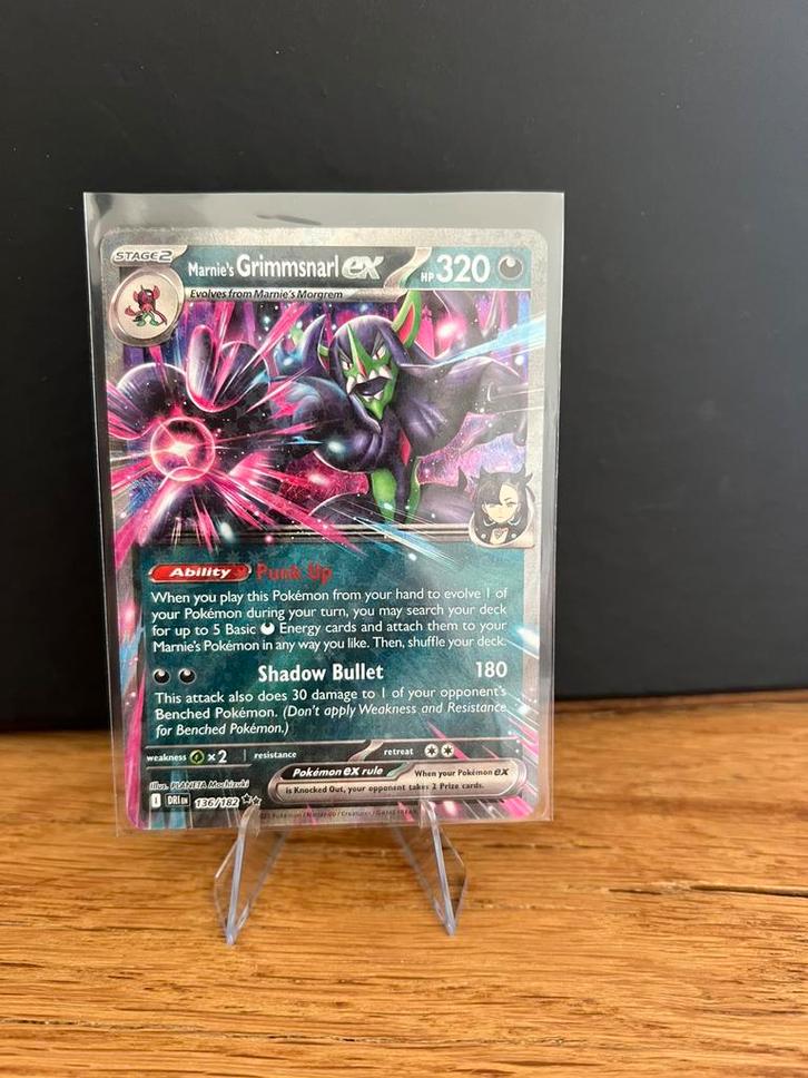 Marnie’s Grimmsnarl EX 136/182 Destined Rivals, Hobby en Vrije tijd, Verzamelkaartspellen | Pokémon, Nieuw, Losse kaart, Ophalen of Verzenden