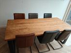 Industriële eetkamertafel inclusief stoelen, Huis en Inrichting, Complete eetkamers, Ophalen, Gebruikt, 6 tot 8 stoelen