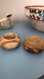 2 vintage albast? Natuursteen Theelichthouders, Huis en Inrichting, Woonaccessoires | Kandelaars en Kaarsen, Ophalen of Verzenden