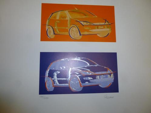 Ford Focus, grafiek, C. Abbema 1998, Antiek en Kunst, Kunst | Litho's en Zeefdrukken, Verzenden