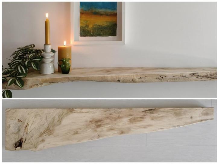 Zwevende beuken wandplank incl. montagepennen - 115 cm #81, Huis en Inrichting, Woonaccessoires | Wandplanken en Boekenplanken