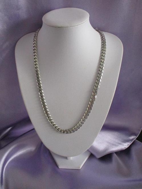 Cool Cuban Masculine halsketting, 60 cm, Sieraden, Tassen en Uiterlijk, Kettingen, Nieuw, Overige materialen, Zilver, Verzenden
