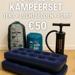 Kampeerset • Survival Pack • Tent + 2 x Luchtbed + Pomp + SZ, Caravans en Kamperen, Ophalen of Verzenden, Gebruikt, Tot en met 2