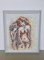 vintage Calvin Waller Burnett schilderij in lijst 68x58cm, Antiek en Kunst, Ophalen of Verzenden