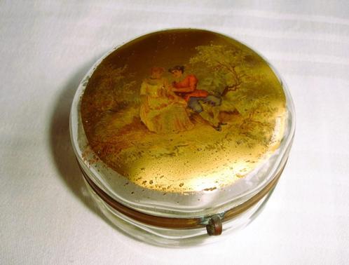 €75,00 ﻿VICTORIAANS GLAS BONBONNNIERE / PEPERMUNT DOOS - wvq, Antiek en Kunst, Curiosa en Brocante, Ophalen of Verzenden
