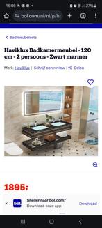 Badkamer meubelset 120cm marmer zwart, Huis en Inrichting, Nieuw, Ophalen of Verzenden, Wastafelkast