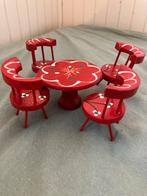 Poppenhuis set houten tafel en stoelen, Ophalen of Verzenden, Zo goed als nieuw, Poppenhuis