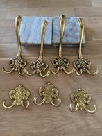Vintage Gouden Wandhaken Set, Huis en Inrichting, Woonaccessoires | Kapstokken, Gebruikt, Wandhaken, Ophalen of Verzenden, Minder dan 100 cm