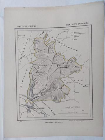 25 / Gemeente Hulsberg Limburg Litho uit 1866 door J. Kuyper beschikbaar voor biedingen