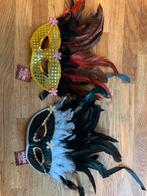 Halloween maskers met veren, Ophalen of Verzenden, Nieuw, Hoed of Pruik, Halloween of Griezel