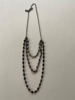 Schitterend vintage halssierraad van Wings jaren 80, Sieraden, Tassen en Uiterlijk, Kettingen, Met strass, Zwart, Ophalen of Verzenden