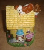 Spaarpot (keramiek, vintage) huis met honden, Ophalen of Verzenden, Gebruikt, Steen, Aardewerk of Keramiek, Dier