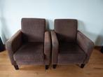 2 bruine fauteuils - zitten comfortabel, Minder dan 75 cm, Gebruikt, Ophalen