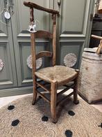 Antieke bidstoel rotan webbing bureau stoel vintage brocante, Huis en Inrichting, Stoelen, Ophalen, Gebruikt, Bruin, Nvt