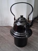 Vintage Zwarte Emaille Waterketel / Zakketel ketel, Ophalen of Verzenden