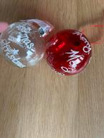 Kerstbal glas rood en transparant, Ophalen of Verzenden, Gebruikt