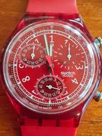 Swatch Chrono LE ROUGE SCR101, Sieraden, Tassen en Uiterlijk, Horloges | Heren, Kunststof, Swatch, Kunststof, Ophalen of Verzenden