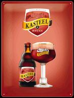 Kasteel Rouge bier fles glas relief reclamebord van metaal, Ophalen of Verzenden, Nieuw, Reclamebord, Plaat of Schild, Overige merken