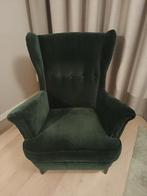 Ikea fauteuil Strandmon velours groen, Huis en Inrichting, Fauteuils, Ophalen