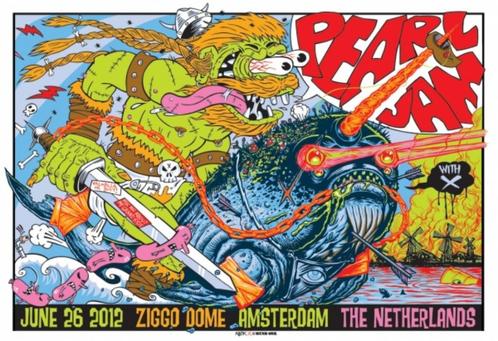 Pearl Jam Amsterdam 26-6-2012 originele concert poster, Verzamelen, Muziek, Artiesten en Beroemdheden, Nieuw, Poster, Artwork of Schilderij