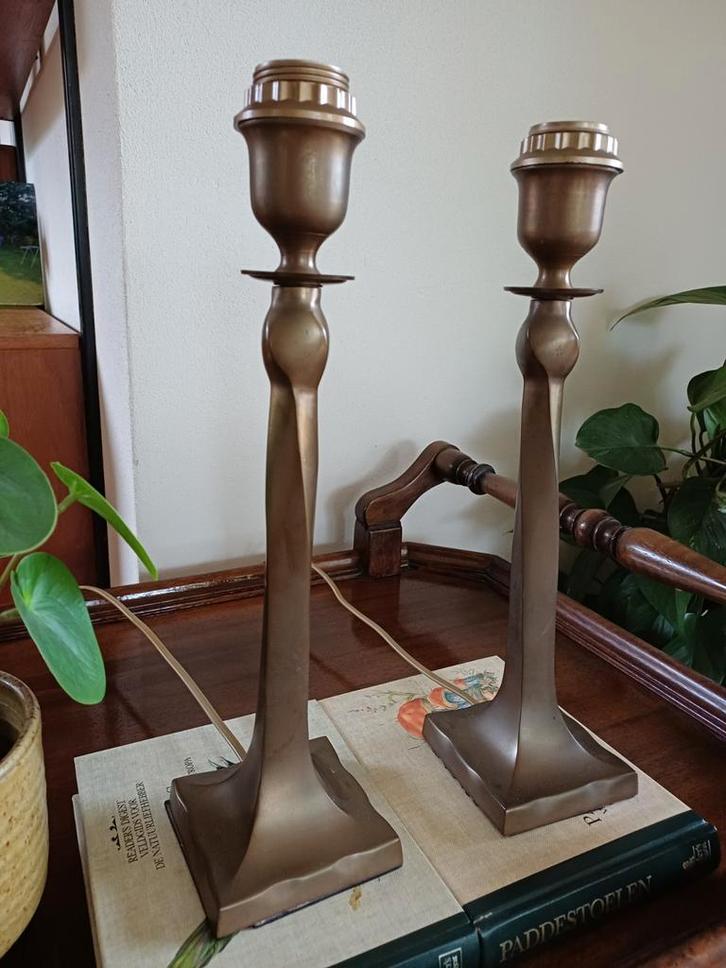 Franse Brocante Lampenvoet getorst koper messing, Antiek en Kunst, Curiosa en Brocante, Ophalen of Verzenden