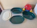Tupperware micro plus magnetron stoomschaal + deksel OVAAL, Ophalen of Verzenden, Nieuw, Groen, Schaal
