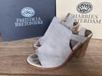 Shabbies, sandalen, mt 40, hak 9 cm, taupe, Kleding | Dames, Schoenen, Overige kleuren, Shabbies Amsterdam, Gedragen, Sandalen of Muiltjes