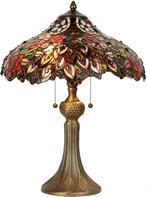 XXL Tiffany studio stijl tafellamp PEACOCK ROSE GARDEN, Antiek en Kunst, Ophalen of Verzenden