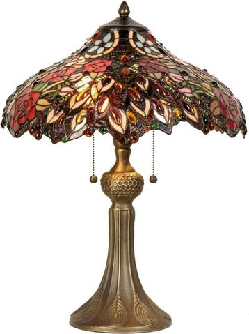 XXL Tiffany studio stijl tafellamp PEACOCK ROSE GARDEN beschikbaar voor biedingen