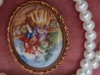 Prachtige broche antiek Limoges, Sieraden, Tassen en Uiterlijk, Broches, Ophalen of Verzenden, Gebruikt, Minder dan 4 cm, Overige materialen