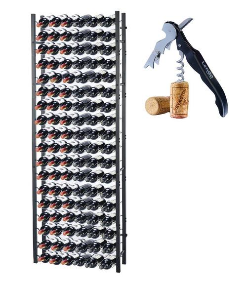 Wijnrek met kurkentrekker 108 flessen 65x20x180cm, Huis en Inrichting, Woonaccessoires | Wijnrekken, Nieuw, 75 cm of meer, Metaal