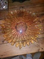 Vintage glazen schaal zonnebloem - 45cm, Huis en Inrichting, Lampen | Plafondlampen, Ophalen, Gebruikt, Glas, Vintage