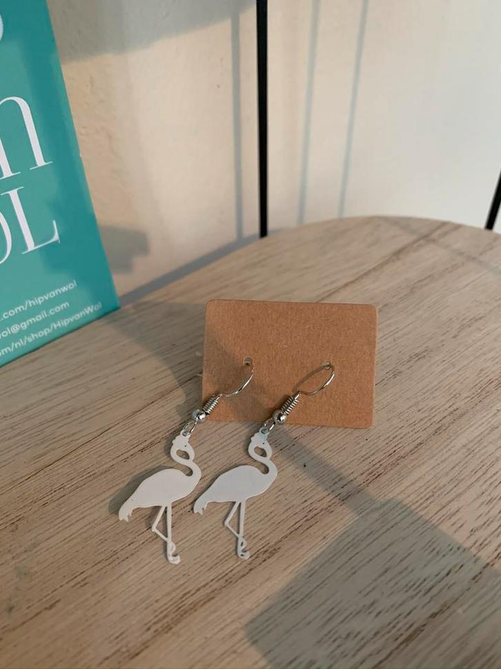 Flamingo’s, Sieraden, Tassen en Uiterlijk, Oorbellen, Nieuw, Hangers, Overige materialen, Roze, Ophalen of Verzenden