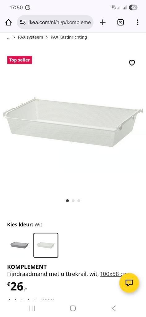 Ikea pax schuifmand 4x, Huis en Inrichting, Kasten | Kledingkasten, Zo goed als nieuw, 200 cm of meer, 50 tot 100 cm, 50 tot 75 cm
